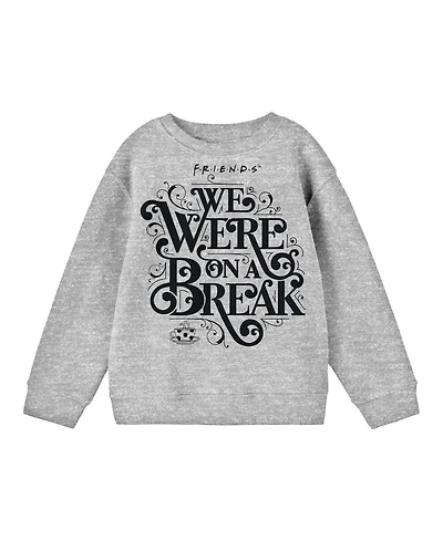 Friends Boys Tv Show We Were On A Break Athletic Heather Long Sleeve Shirt