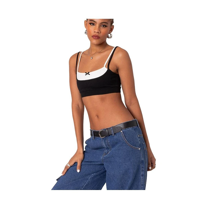 Edikted Women's Gracie Layered Bra Top