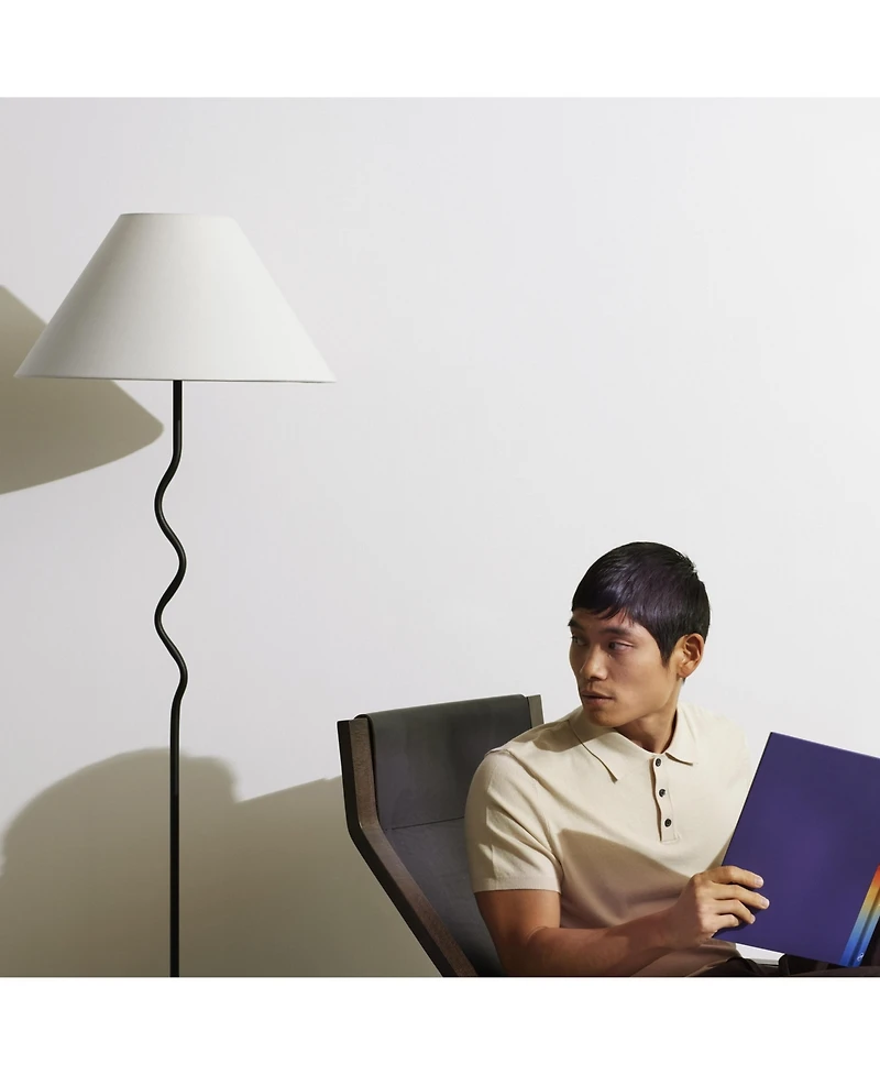 Squiggle 22" Led Contemporary Modern Floor Lamp with Empire Shade