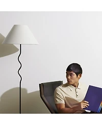 Squiggle 22" Led Contemporary Modern Floor Lamp with Empire Shade