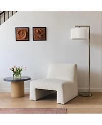 Brightech Montage Modern 60" Led Arc Floor Lamp with Pleated Fabric Drum Shade, Smart Plug Compatible, Bulb Included