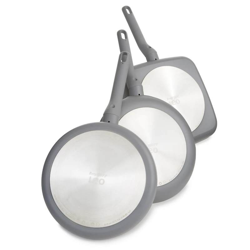 BergHOFF Balance 3Pc Non-stick Ceramic Specialty Cookware Set, Recycled Aluminum