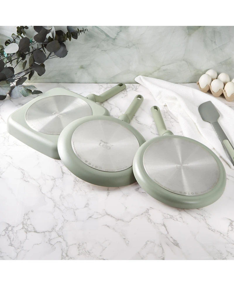 BergHOFF Balance 3Pc Non-stick Ceramic Specialty Cookware Set, Recycled Aluminum