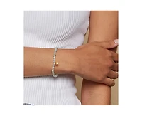 Satya Jewelry Tranquil Journey Lotus Aquamarine Gemstone Bracelet