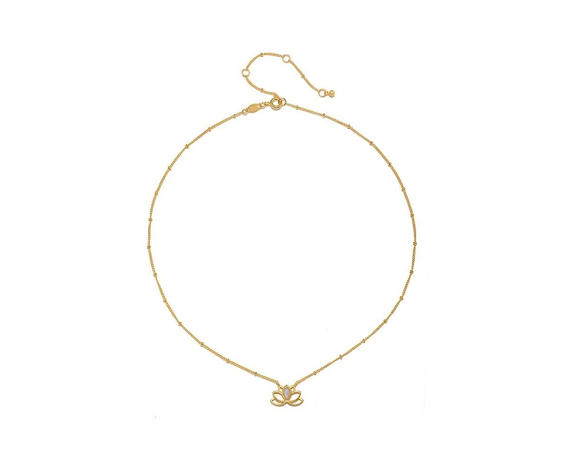 Cultivate Intuition Lotus Moonstone Necklace