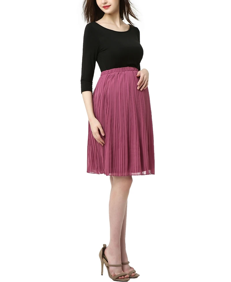 kimi + kai Maternity Colorblock Empire Waist Dress