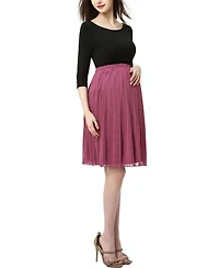 kimi + kai Maternity Colorblock Empire Waist Dress