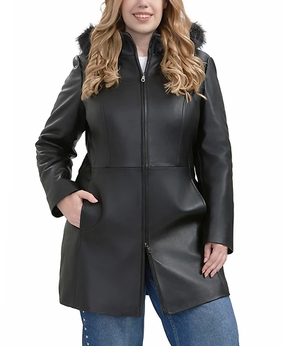 Bgsd Plus Greta Leather Parka Coat