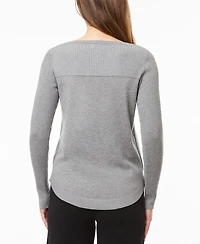 Melissa Paige Women's Petite Boat Neck Long-Sleeve Sweater