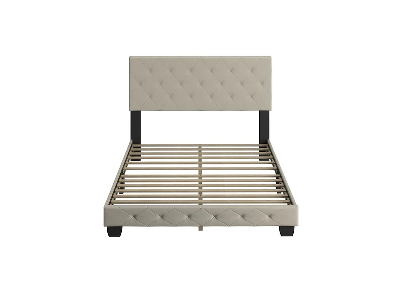 Chloe Linen Upholstered Platform Bed Frame with Adjustable Headboard - Boyd Sleep