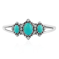 American West Jewelry Sterling Silver Women's Cuff Bracelet Blue Turquoise Gemstone Small - Large