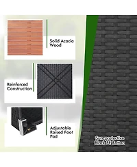 Sugift 5 Piece Outdoor Furniture Set with Solid Tabletop and Soft Cushions