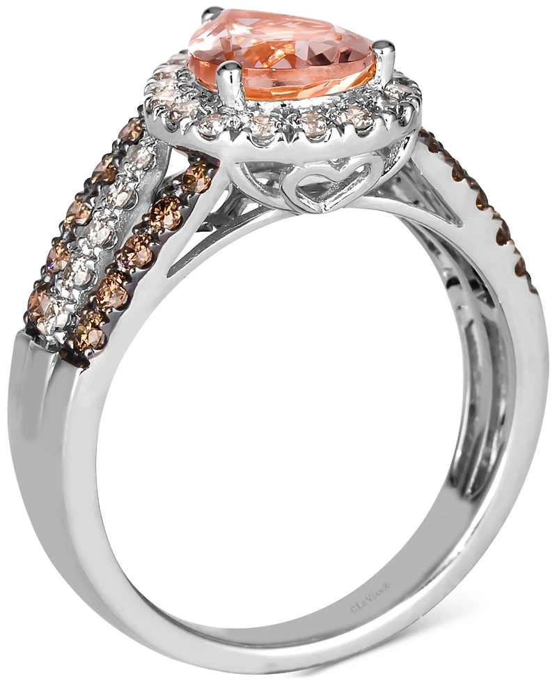 Le Vian Peach Morganite (1-1/10 ct. t.w.) & Diamond (3/4 Pear Halo Ring 14k Rose Gold (Also Available White or Yellow Gol