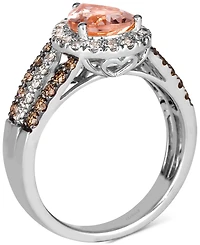 Le Vian Peach Morganite (1-1/10 ct. t.w.) & Diamond (3/4 Pear Halo Ring 14k Rose Gold (Also Available White or Yellow Gol