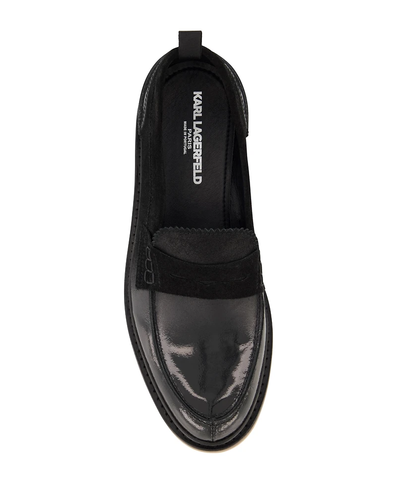 Karl Lagerfeld Paris Men's White Label Suede Penny Loafers