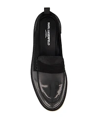 Karl Lagerfeld Paris Men's White Label Suede Penny Loafers