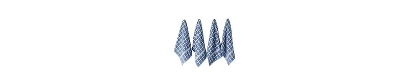 Design Imports Basic Terry Collection Windowpane Dishtowel Set, 16x26", Stonewash Blue Check, 4 Piece