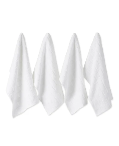 Design Imports Basic Terry Collection Windowpane Dishtowel Set, 16x26", Check, 4 Piece