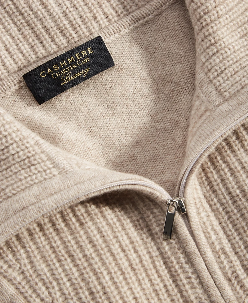 Charter Club 100% Cashmere Women's Quarter-Zip Sweater, Created for Macy's