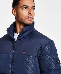 Tommy Hilfiger Men's Mixed-Media Puffer Jacket