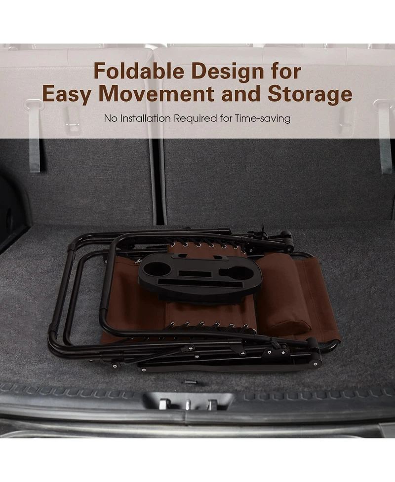 Inolait Sugift 2 Pieces Folding Lounge Chair with Zero Gravity