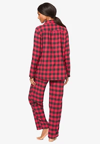 Dreams & Co. Women's Plus Classic Flannel Pajama Set