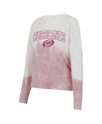 Concepts Sport Women's Pink/White Carolina Hurricanes Orchard Tie-Dye Long Sleeve T-Shirt