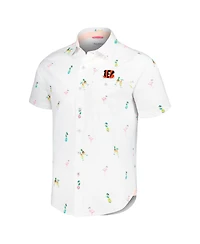 Tommy Bahama Men's White Cincinnati Bengals Nova Wave Flocktail Button-Up Shirt