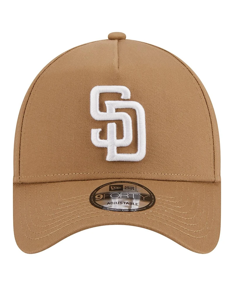 New Era Men's Khaki San Diego Padres A-Frame 9FORTY Adjustable Hat
