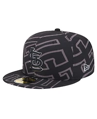 New Era Men's Black St. Louis Cardinals Logo Fracture 59FIFTY Fitted Hat