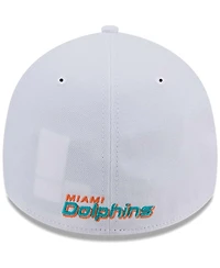 New Era Men's White Miami Dolphins Main 39THIRTY Flex Hat