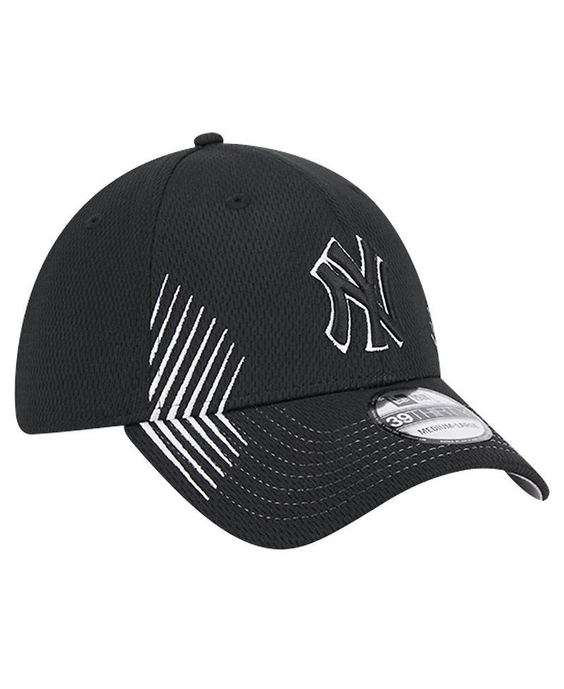 New Era Men's Black New York Yankees Active Dash Mark 39THIRTY Flex Hat
