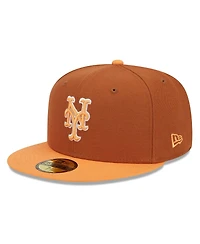 New Era Men's Brown/Orange New York Mets Spring Color Basic Two-Tone 59FIFTY Fitted Hat