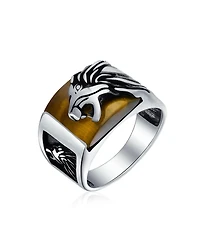 Bling Jewelry Large Roaring Lion Head Ring Solid Oxidized Sterling Silver
