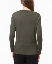 Melissa Paige Women's V-Neck Wide-Hem Wide-Cuff Sweater