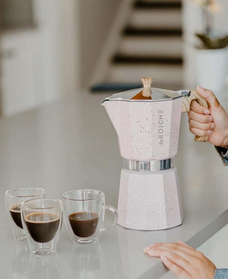 Grosche Milano Stone Expresso Elegance: Moka Pot Espresso Cup set