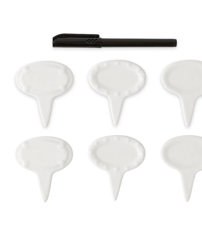 Rsvp International Porcelain 6 Piece 3" Oval Cheese Marker Set