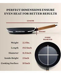 Alva Forest 11” Carbon Steel Frying Pan - Stay-Cool Acacia Handle