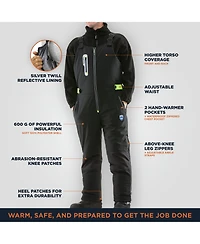 RefrigiWear Men's Extreme Softshell Bib Overalls - -60°F Comfort, Insulated, Windproof, Water-Repellent, Durable Workwear for Extreme Cold