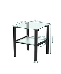 Streamdale Furniture Small Round Glass Tea Table & Bedroom Corner Side Table