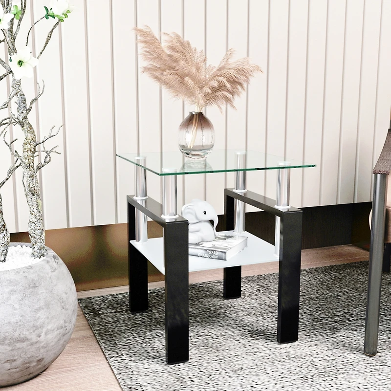 Streamdale Furniture Modern Glass Coffee Table for Living Room