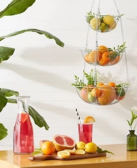 Rsvp International Woven Wire 3 Tier Chrome Hanging Basket
