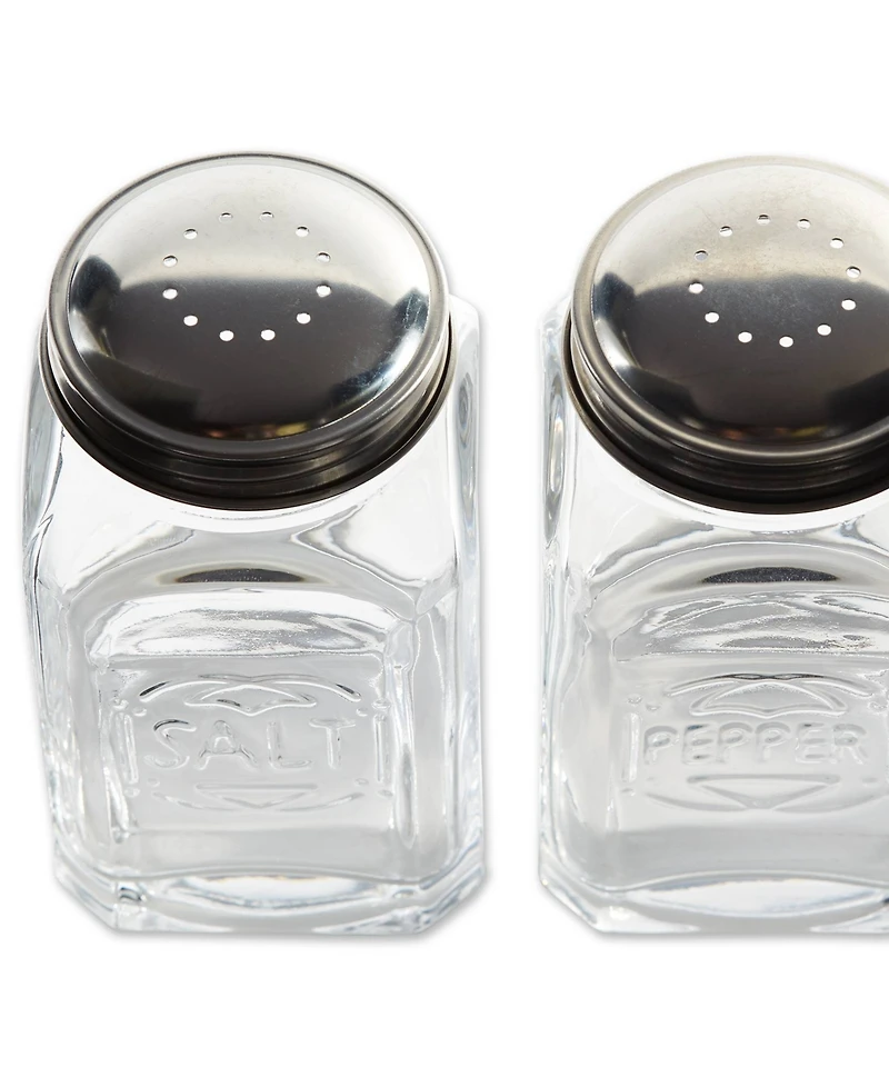 Rsvp International Retro Glass Clear 2 Piece 8 Ounce Retro Style Salt Pepper Set