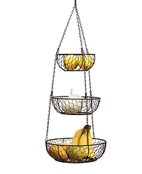 Rsvp International Chicken Wire 3 Tier Bronze Hanging Basket