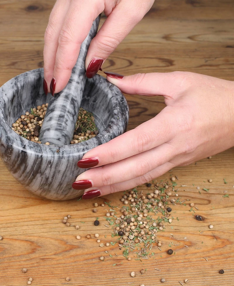 Rsvp International Gray Marble Mortar Pestle Set