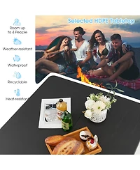 Folding Camping Table with All-Weather Hdpe Tabletop and Rustproof Steel Frame