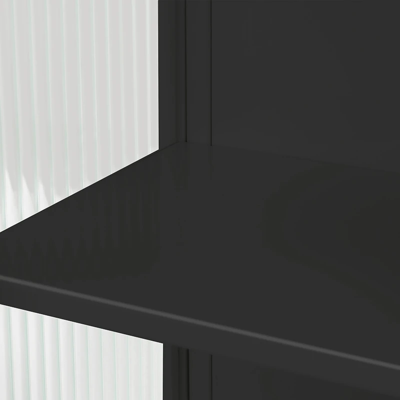 Streamdale 23.62" Glass Doors Modern Two-Door Wall Cabinet