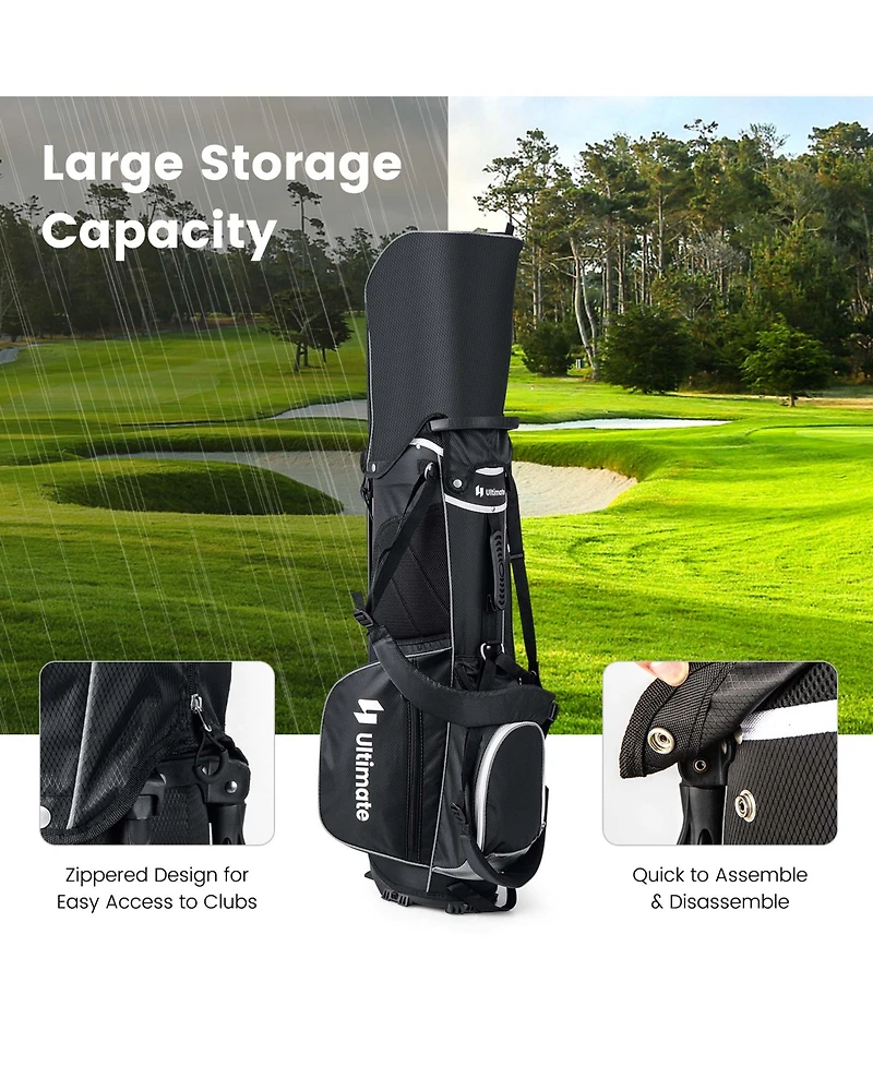 Lightweight Golf Stand Bag with 14 Way Top Dividers 6 Pockets Cooler Rain Hood
