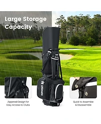 Lightweight Golf Stand Bag with 14 Way Top Dividers 6 Pockets Cooler Rain Hood