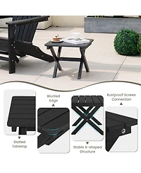 Outdoor Folding Side Table Weather-Resistant Hdpe Adirondack